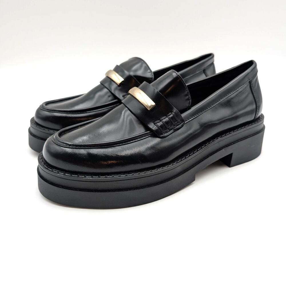 Steve Madden Rodrigo Platform Loafer Shoes Women's Black Size US8.5M EU39